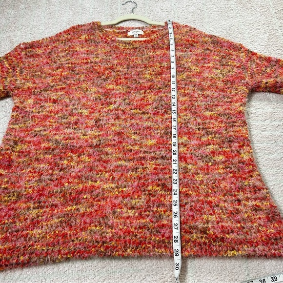 Umgee Vibrant Pink Orange Yellow Brown Autumn Sweater Size 2X Eyelash Knit Soft - Picture 8 of 10